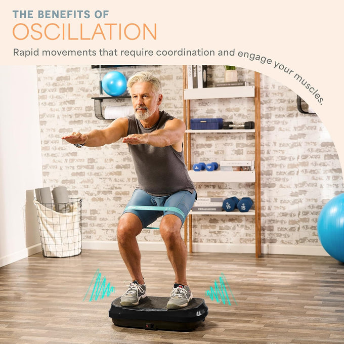 Lifepro Waver Mini Vibration Plate Exercise Machine with Resistance Bands