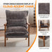 VINGLI Mid-Century Modern Cloud Accent Armchair with Lumbar Pillow, 6.3'' Thick Seat Cushion Comfortable Reading Chair with Wooden Armrests，Boho Lounge Chair for Bedroom, Living Room, Chenille, Grey