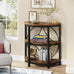 Tribesigns Half Round End Table for Living Room, 3-Tier Half Circle Side Table with Metal Frame, Industrial Half Moon Table, Half Coffee Accent Table Bedside Table for Bedroom, Brown