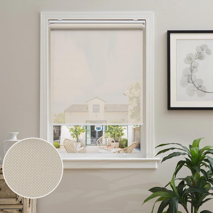 AOSKY Light Filtering Roller Shades for Indoor Windows, 46"W x 72"H, White