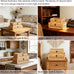 DECOR4SEASON Rattan and Cane Stacking Boxes with Glass Top Lid - Set of 2 for Boho, and Rustic Farmhouse Decor