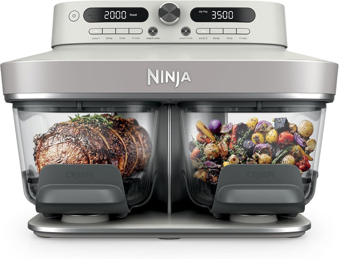 Ninja Crispi DualZone Glass Countertop Air Fryer, Bone, DD101IV2