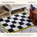 MACKENZIE-CHILDS Washable Bath Rug, 21x34, Black-and-White Courtly Check