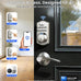 Veise VE012W WiFi Fingerprint Smart Lock for Front Door, Satin Nickel