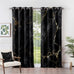 Marble Blackout Curtains for Bedroom Living Room - Black and Gold Abstract Modern Luxury Patterned Window Treatments, Room Darkening Grommet Drapes, 96 Inch Curtains 2 Panel Set
