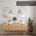 PERFNIQUE Irregular Asymmetrical Wall Mirror, 32"x24" Black Bathroom Mirror