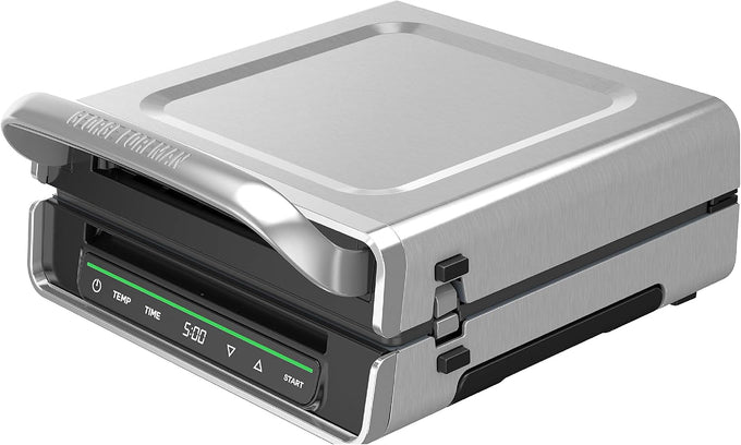 George Foreman Smokeless - Digital Smart Select, Family Size (4-6 Servings), Stainless Steel, GRD6090B