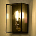 Outdoor Wall Light Fixture, Brass Exterior Wall Lantern, Waterproof Outdoor Wall Sconce Front Porch Light with Unique Door Design for Garage Garden Patio Staircase Balcony