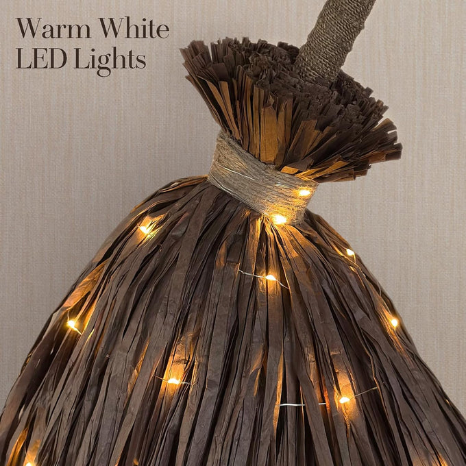 Halloween Decorations - 5.5 Ft Giant Light-Up Witches Broom