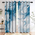 Grey Black Gold Ink Marble Blackout Window Curtains 2 Panels 84" L x 53" W