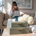 Decorative Storage Boxes with Lids - Set of 2 PU Leather Organizer Bins