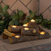 Plow & Hearth Faux Birch Fireplace Candle Holder, Resin Log Insert for Fireplace Decor, Holds 8 Fireplace Candles for Inside Fireplace, Cozy Living Room Fireplace Decorations