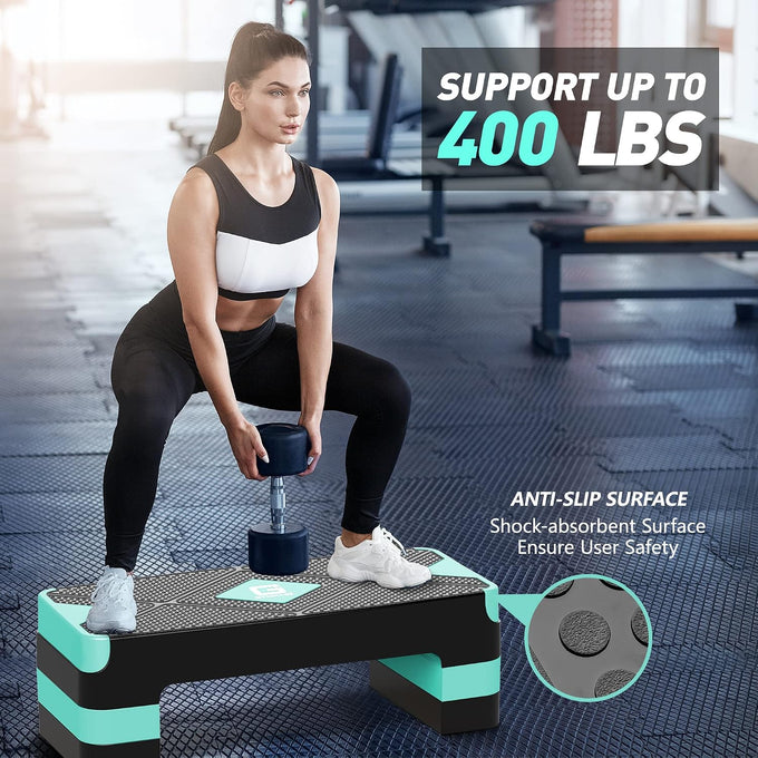 GYMMAGE Aerobic Exercise Step, Adjustable Height,
