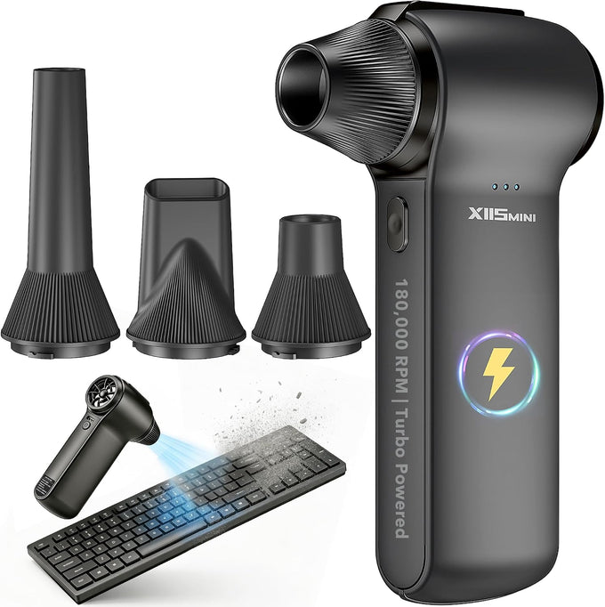 Compressed Air Duster, 180000RPM Rechargeable Cordless Electric Blower