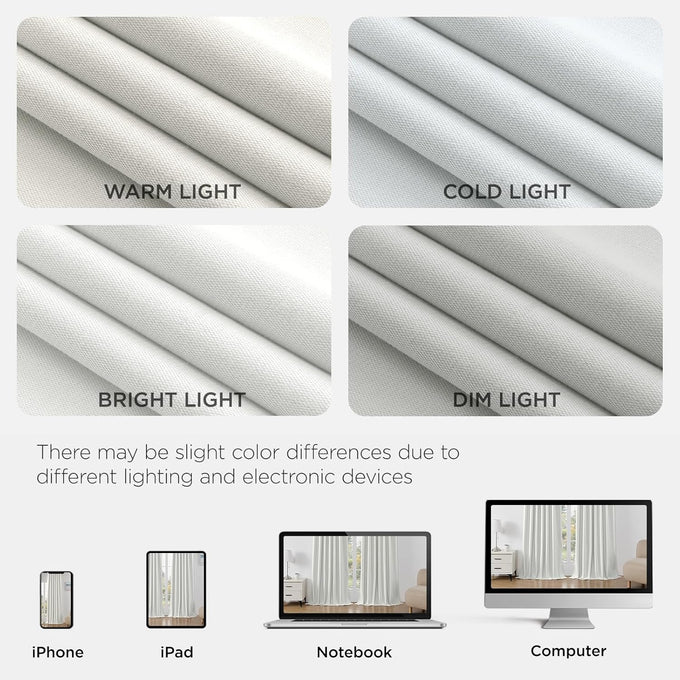 Joydeco White Blackout Curtains 120 Inches Long - 100% Blackout Living Room Curtain 2 Panels, Rod Pocket & Back Tabs Thermal Insulated Window Drapes for Bedroom (Pure White,52" Wx120 L)