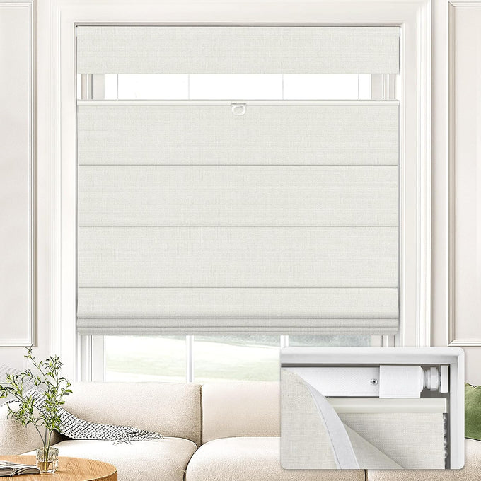 UNISHADES No Drill Top Down Bottom Up Roman Shades, 42×64in, Natural