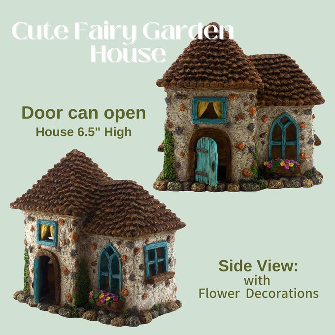 PRETMANNS Fairy Garden House Kit for Outside - Pinecone, 2 Fairies & Sign