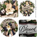 Spring Summer Wreath for Front Door,Farmhouse White Floral Porch Decor