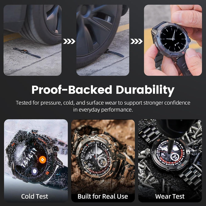 Rugged Smart Watch for Men, 5ATM Waterproof, 170+ Sports Modes,1.43" AMOLED