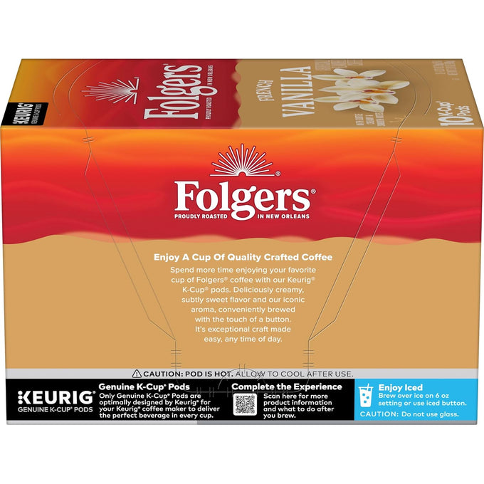 Folgers French Vanilla Artificially Flavored Coffee, K-Cup Pods, 60 Count