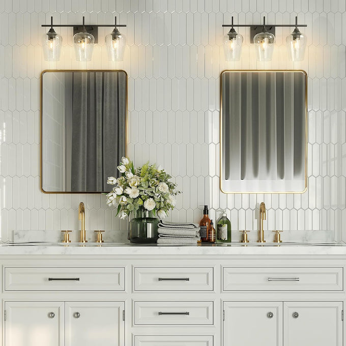 VONLUCE 3 Light Bathroom Vanity Light Fixture,Matte Black