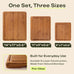 ROYAL CRAFT WOOD Wooden Cutting Boards for Kitchen Meal Prep & Serving - Bamboo Non Toxic Cutting Board Set with Deep Juice Groove Side Handles - Charcuterie & Chopping Butcher Block for Meat (3 Pcs)
