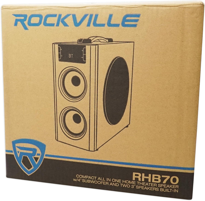 Rockville RHB70 100W 2.1 Powered Home Theater Speaker System, Cherry Wood