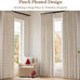 THREE GIRLS Pinch Pleated Plaid Curtains Blackout Linen Gingham Curtains for Living Room,Bedroom Checkered Patterned Insulated 84 Inches Long Double Layer 2 Panels Set Printed Design Darkening