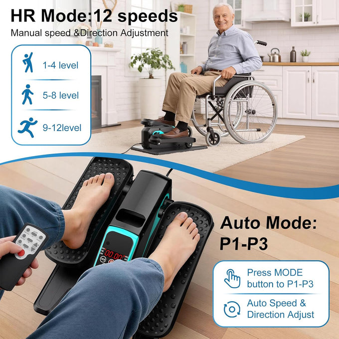 Under Desk Elliptical Leg Exerciser While Sitting for Seniors