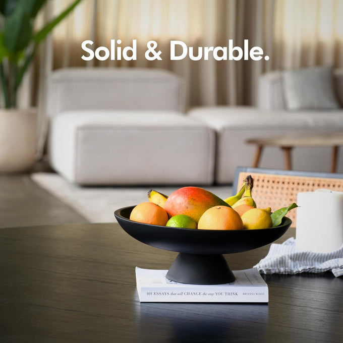 KIVY Concrete Fruit Bowl for Kitchen Counter - Large Decorative Bowl