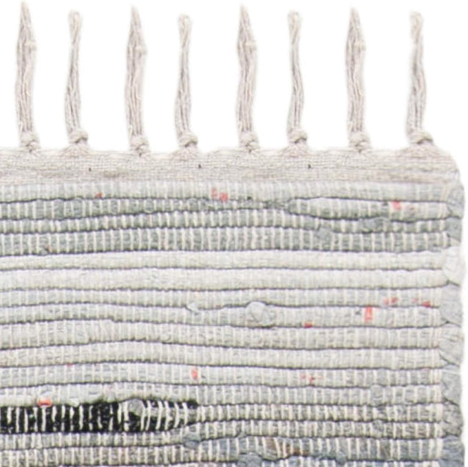 SAFAVIEH Rag Rug Collection Area Rug - 6' x 9', Grey, Handmade Boho Stripe Cotton, Ideal for High Traffic Areas in Living Room, Bedroom (RAR121A)