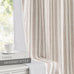 MYSKY HOME Taupe Striped Linen Curtains 100% Blackout 52Wx84L,2 Panels