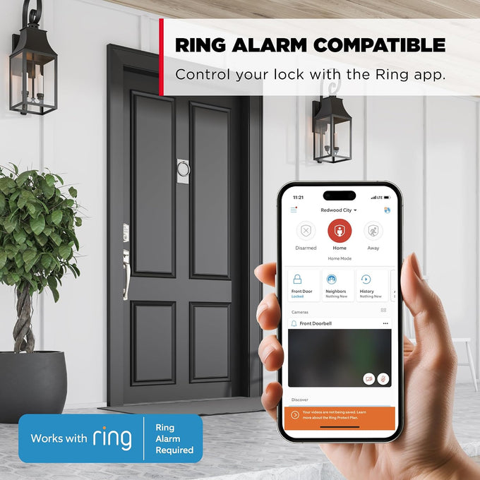 Kwikset HomeConnect 620 Z-Wave Long Range Enabled Keypad Smart Lock Convenient Keyless Entry, Customizable User Codes, Ring Alarm Compatible, Hub Required, Sold Separately Satin Nickel Traditional