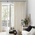 Cream Beige Linen Black Out 96 Inch Curtains for Bedroom Windows 2 Panels