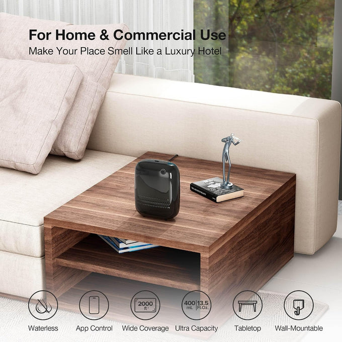 Airversa ANW Smart Waterless Essential Oil Diffuser for Large Room, Black