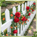 4 Pcs 24Ft Faux Rose Vine Garland Wedding Decor,Red，Orange
