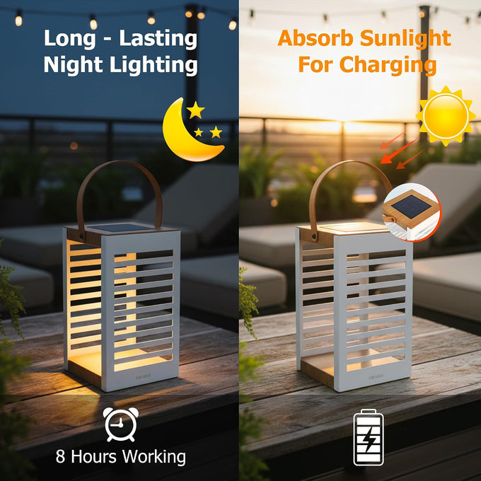 EcoGreen Solar Floor Lamp, Solar Lanterns Outdoor Waterproof for Yard