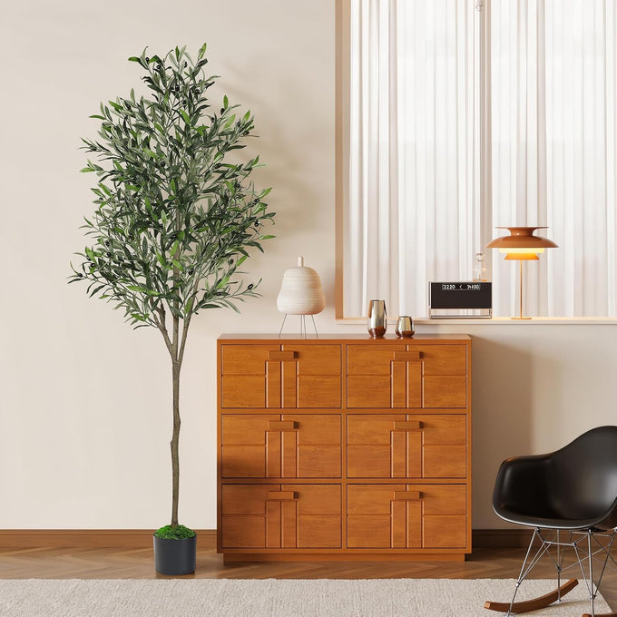 Alupssuc 6ft Faux Olive Tree with Lifelike Fruits and Realistic Leaves