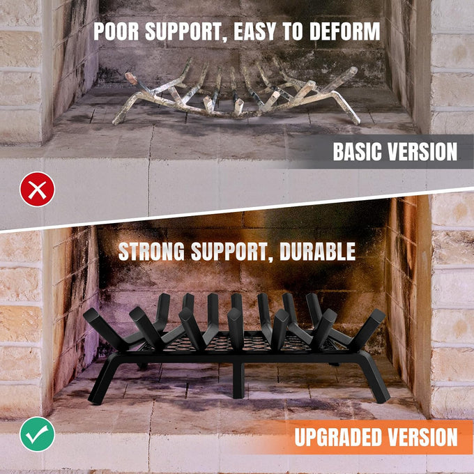 INNO STAGE 21 Inch Fireplace Grate with Ember Retainer