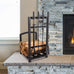 Lavish Home Fireplace Tool Set and Log Rack, Matte Black, 5-Piece-Set