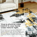 VK·LIVING Machine Washable Rug 6'x9' Abstract Washable Area Rugs for Living Room Non Slip Rugs for Bedroom Modern Woven Boho Rug Soft Carpet for Kitchen, Dining (Gold Brushstroke)