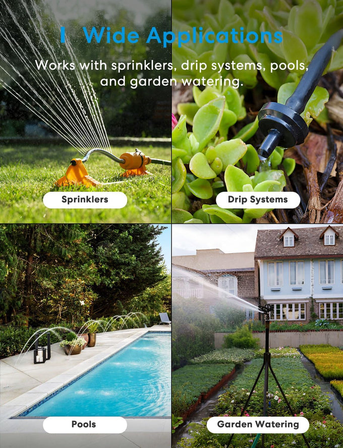 meross WiFi Water Timer for Garden Hose, Brass Inlet & Outet, Rain Skip