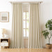 WEST LAKE 120 Inches Long Bailey Natural Pinch Pleated Semi Sheer Curtains