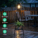 VISFLAIR 2 Pack Solar Lights with Plant Stand, Outdoor Floor Lamp, Waterproof Solar LED Edison Bulb Floor Lamps for Patio Porch Deck Yard Garden Decor