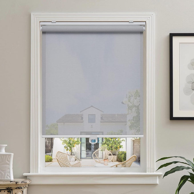 AOSKY Light Filtering Roller Shades for Indoor Windows, 46"W x 72"H, White