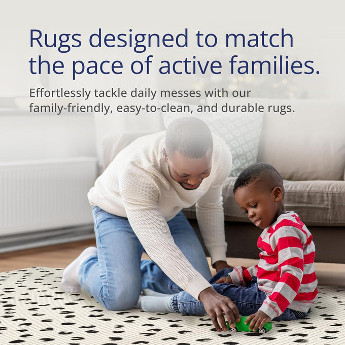Abani Neutral Collection Cream Area Rug 4' x 6' for Living Room, Bedroom - Modern Design - Durable & Easy to Clean