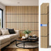 PIWA Acoustic Wall Panels 47"x12" 4 Pack, Wood Slat MDF Core, Matte Black