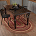 VHC Brands 69418 Cider Mill Jute Collection 27 x 48 Inch Country Braided Oval Entryway Area Rug with Non Slip Pad, Burgundy and Tan