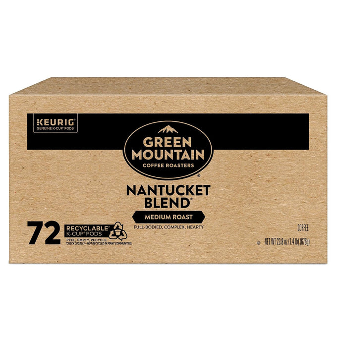 Green Mountain Coffee Roasters Nantucket Blend, Single-Serve Keurig K-Cup Pods, Medium Roast Coffee Pods, 72 Count