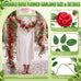 4 Pcs 24Ft Faux Rose Vine Garland Wedding Decor,Red，Orange